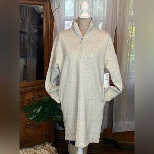 ZELLA Light Gray Heather Mini Dress with Quarter-Zip
